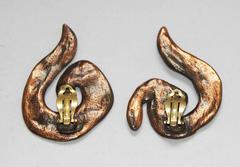 Rare Arabesque YSL copper earrings late 70s