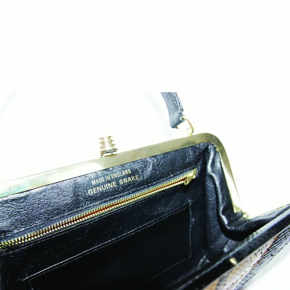 Unique snake & python vintage handbag 60s In Excellent Condition In Verviers, BE