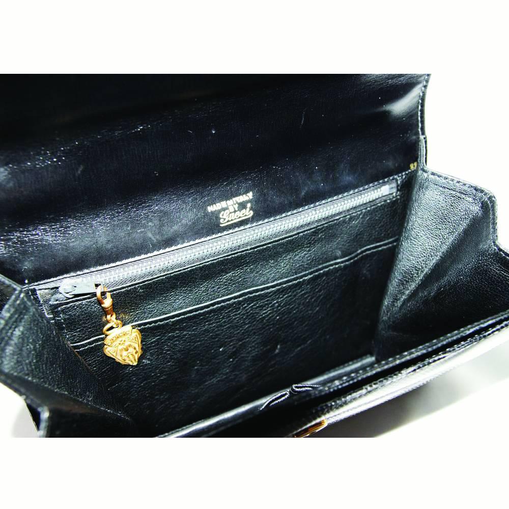 Little Gucci black lizard bag 60s In Excellent Condition In Verviers, BE