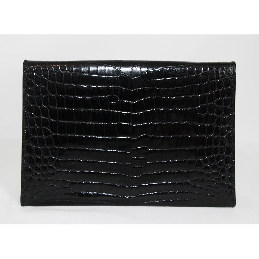 Black Exceptional Morabito Paris crocodile clutch/bag 60s