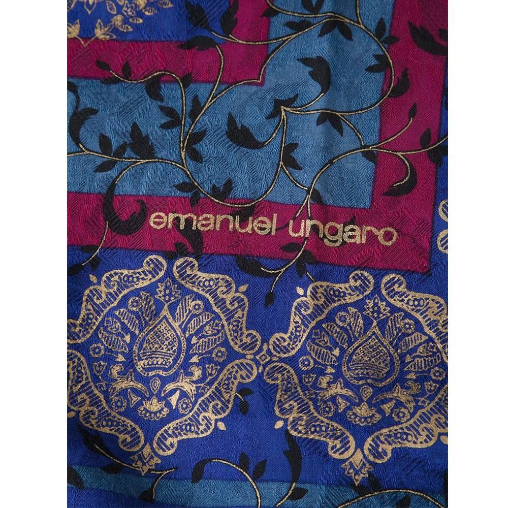 Purple Gorgeous Emmanuel Ungaro floral baroque over-sized scarf 80s