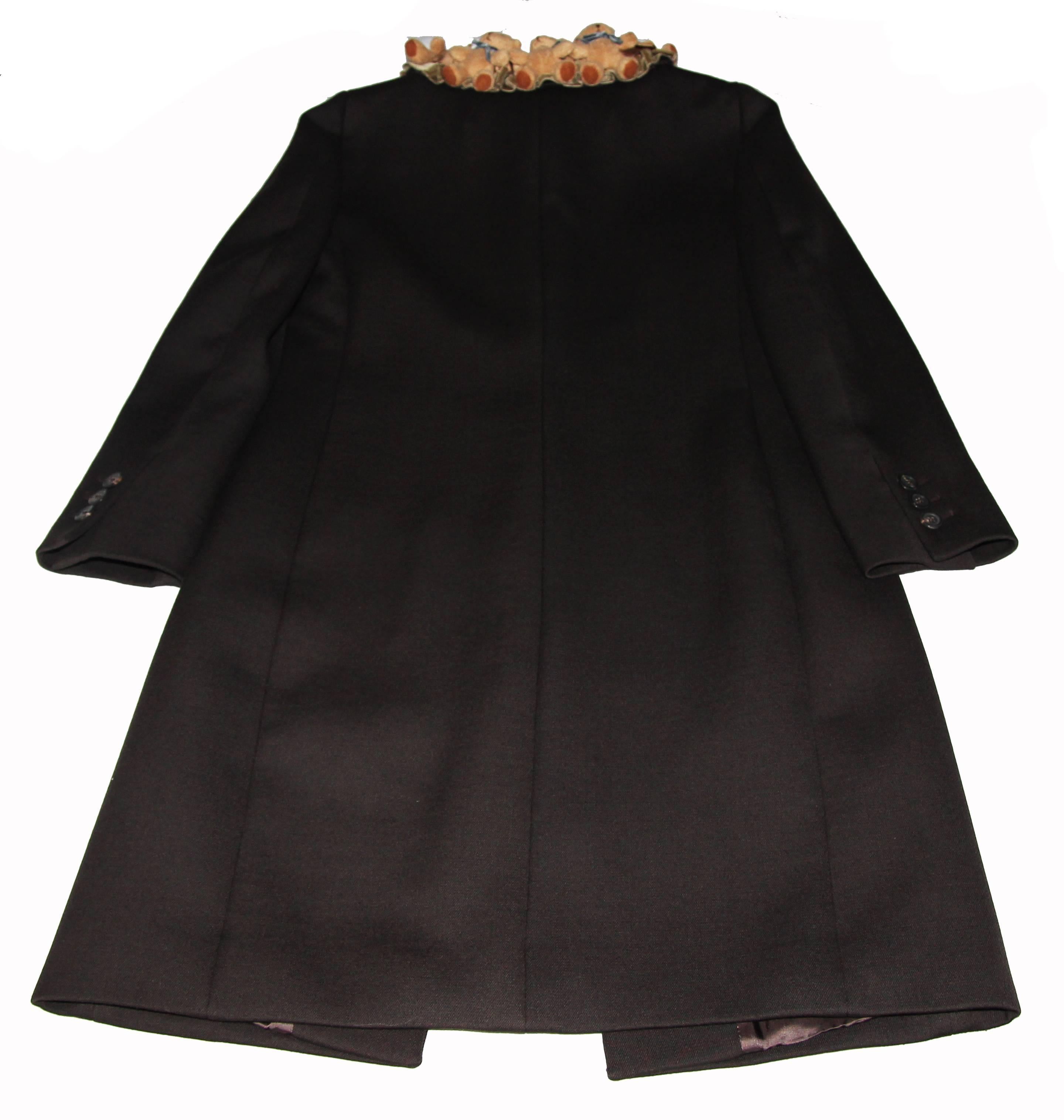 Black Incredible rare and collectable Moschino teddy bear collar coat 2011