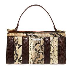Unique & stylish python/snake 80s clutch/bag
