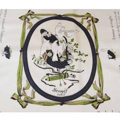 Rare Hermes "Les amours" scarf of 1947