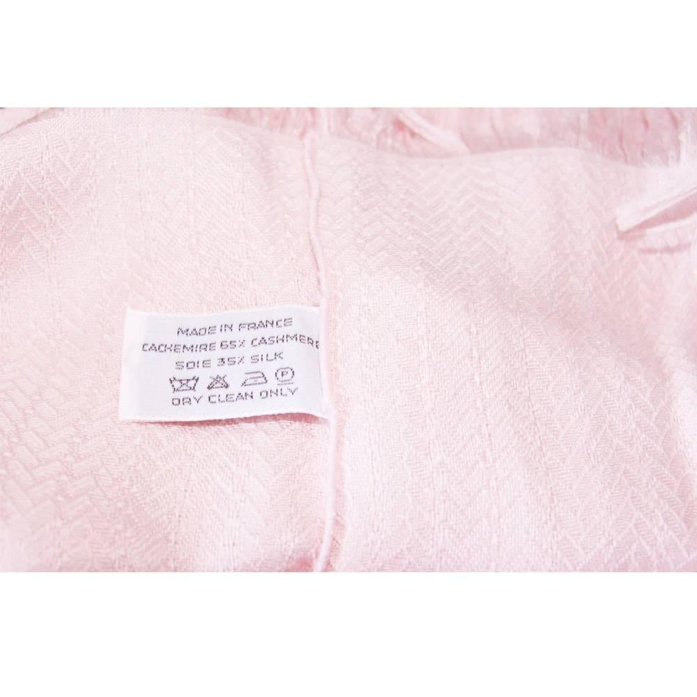 Pink Hermes pink pastel cashmere silk shawl, 1990s