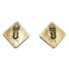 Surreal Bijoux Billy Boy turquoise square earrings 1986