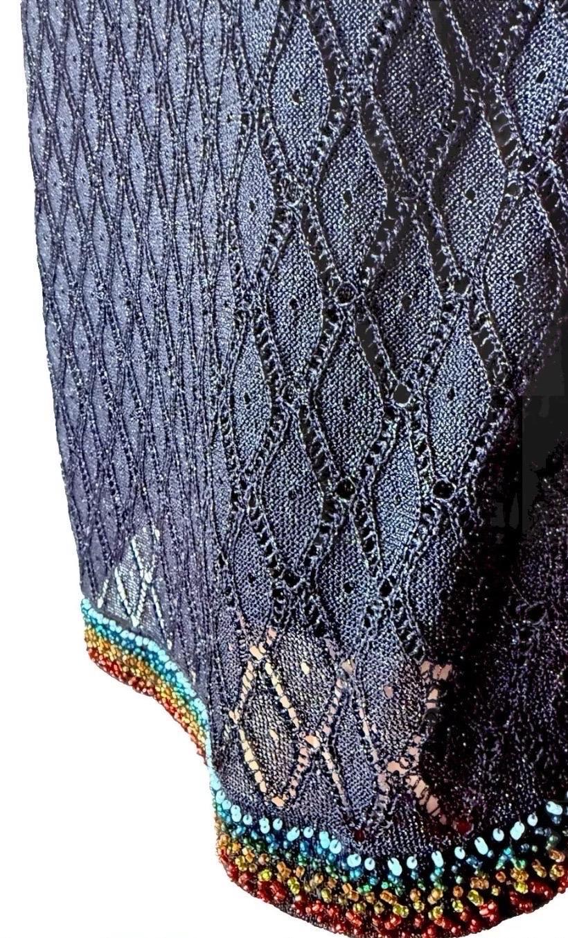 Women's CHRISTIAN DIOR -JOHN GALLIANO F/W 2001 Lattice Bead Embroidered Knit Slip Dress For Sale