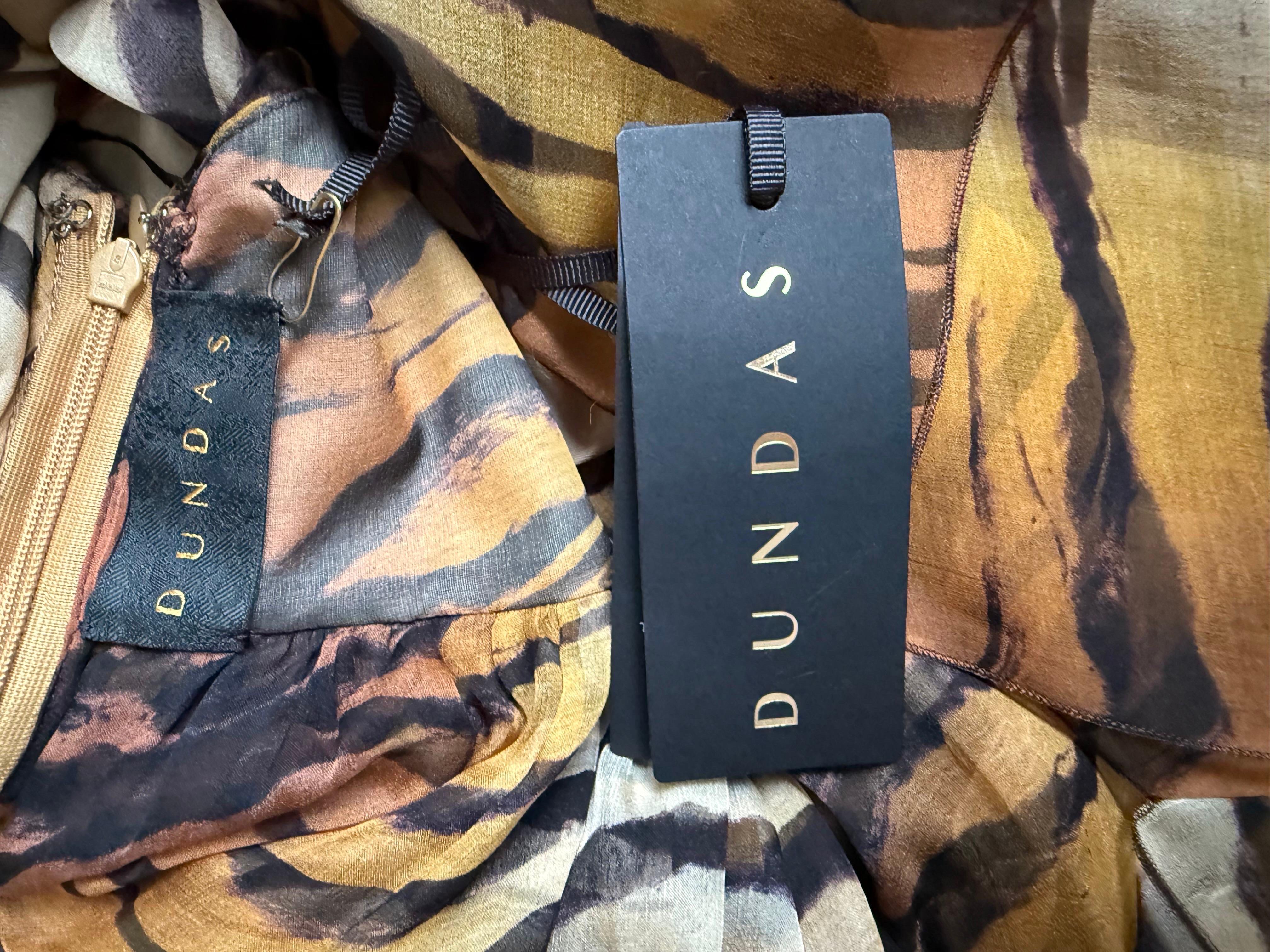 DUNDAS Runway F/W 2019 Couture Tiger Print Silk Cutout Gown with Train in vendita 9