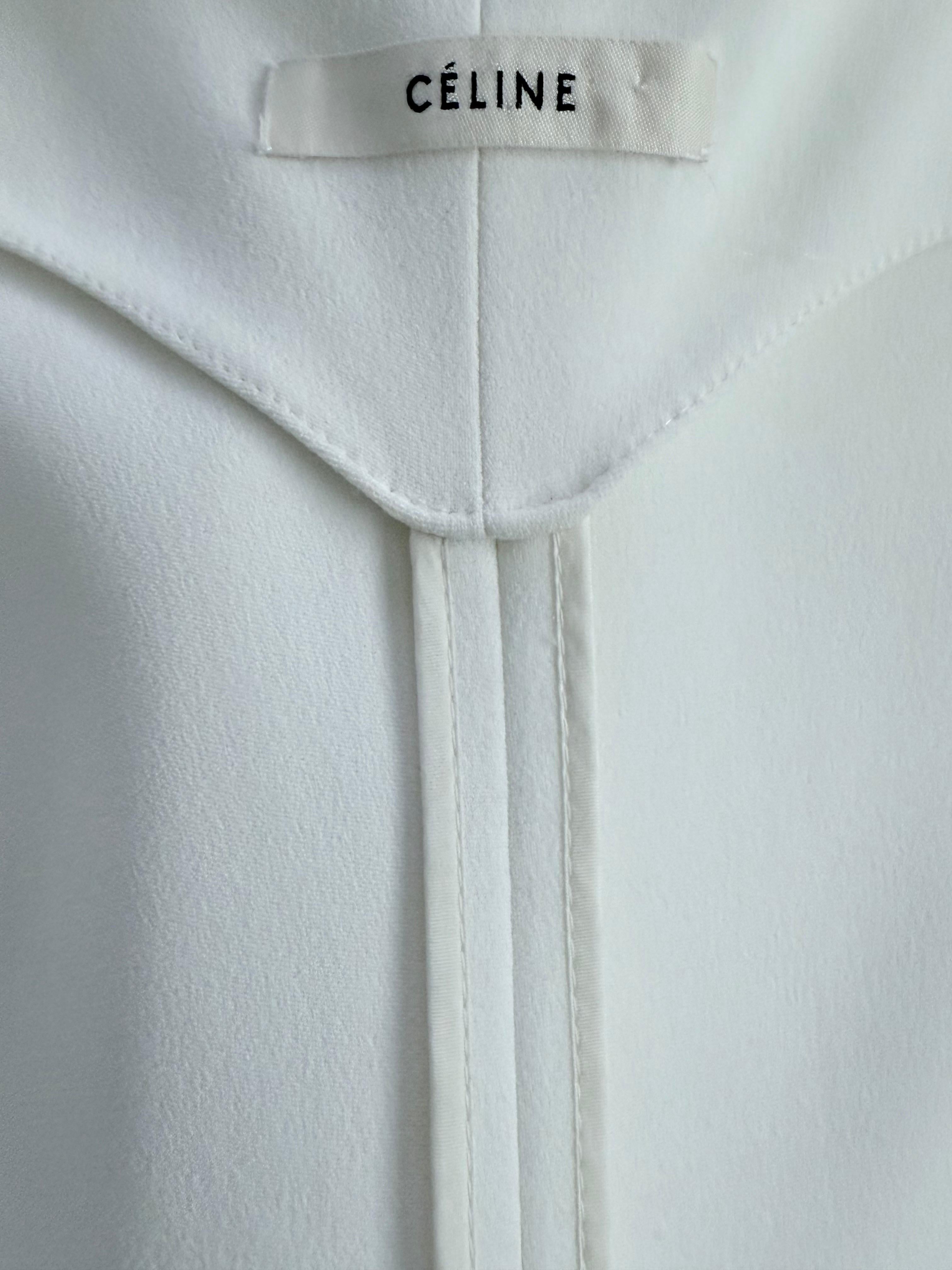 Phoebe Philo per Celine - Tuta in crêpe color crema - Collezione Iconic Primavera 2011 in vendita 1