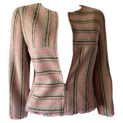 CHANEL Vintage Cruise 2000 Gestreifte Jacke aus Tweed - Ära Karl Lagerfeld
