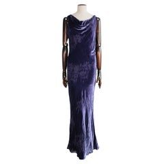 Christian Dior by John Galliano A/W05 Purple Velvet Devoré Gown 
Jacket
