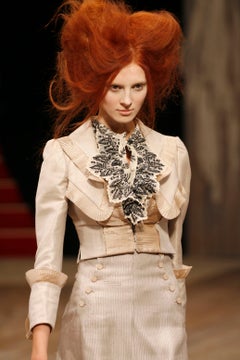 Alexander McQueen Spring/Summer 2007 'Sarabande' Cream Ruffled Silk Moire Jacket