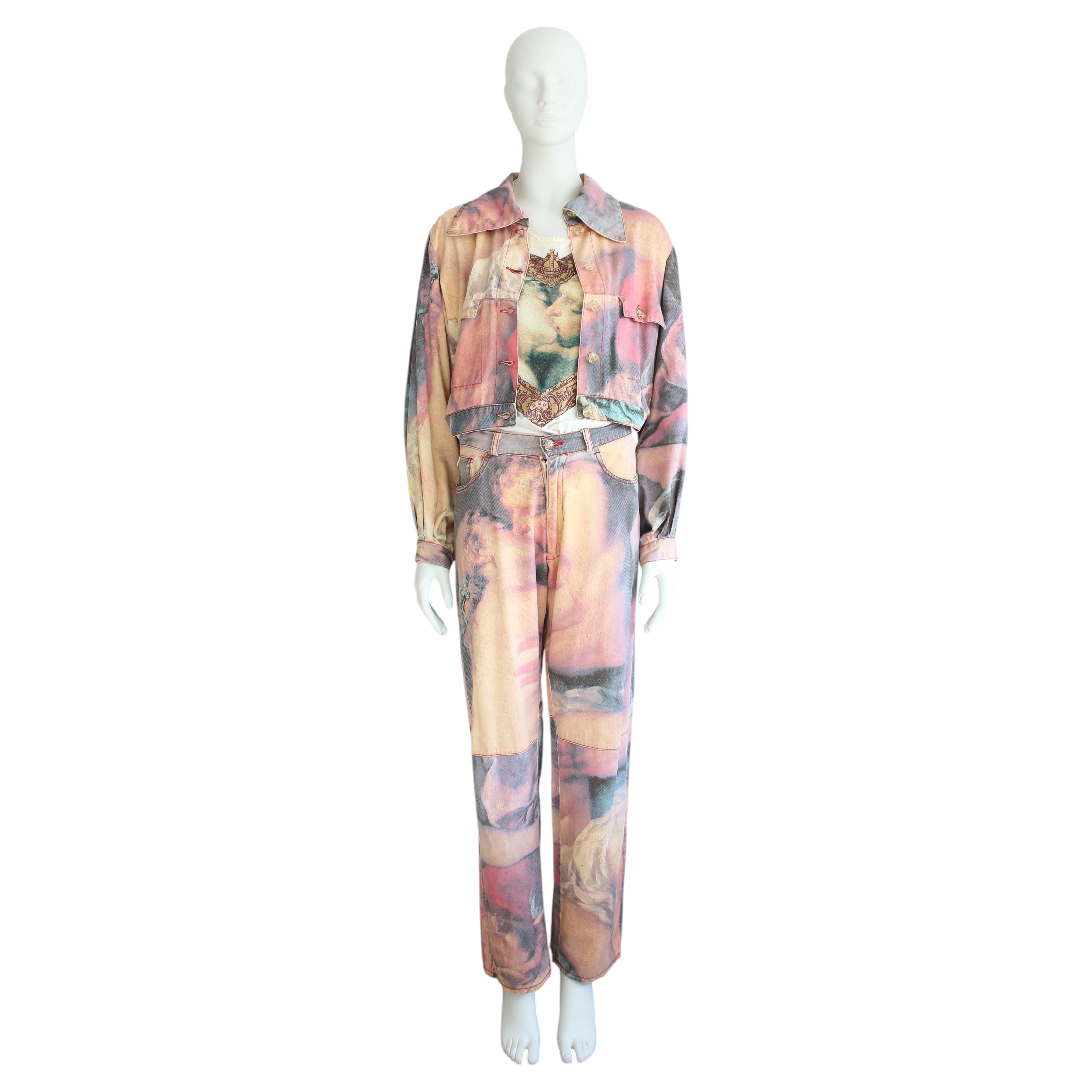 Vivienne Westwood Frühjahr 1993 „Hercules and Omphale“ – Denim-Set mit Boucher-Print im Angebot