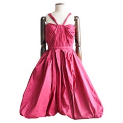 John Galliano Autumn/Winter 2008 Raspberry Pink Silk Taffeta Cocktail Dress