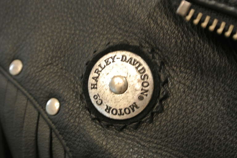 Harley Davidson Black Leather Biker Jacket