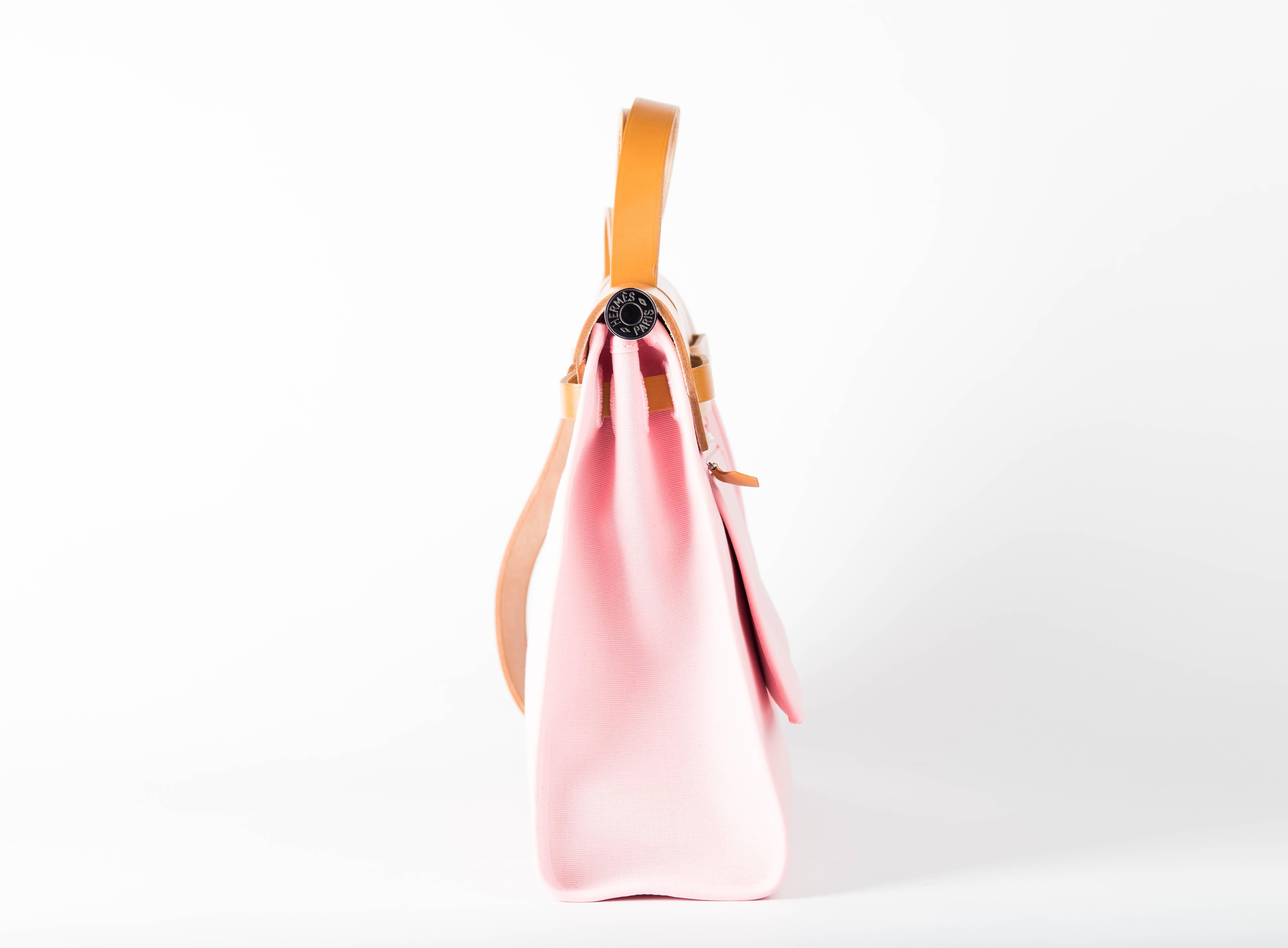 Women's or Men's Herbag Zip Canvas Pink Rose Sakura 31cm PM For Sale
