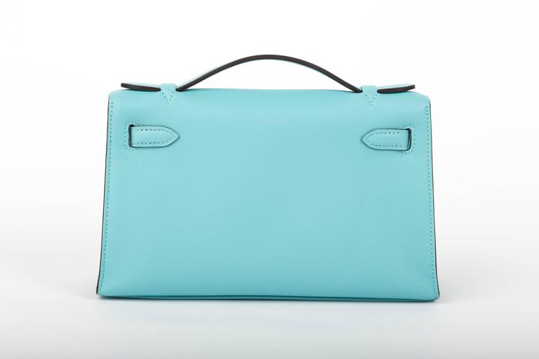 Hermès Swift Kelly Pochette - Blue Mini Bags, Handbags - HER553381