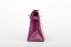 Hermes Kelly Pochette Violet in Niloticus Shiny Crocodile with Silver HDW