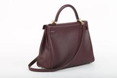 Herms Kelly 32 cm Prune Evercolor Leather with Gold HDW VERY RARE Leather