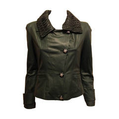 Graeme Black Forest Green Leather Jacket