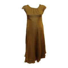 Chanel Golden Yellow Chiffon Dress