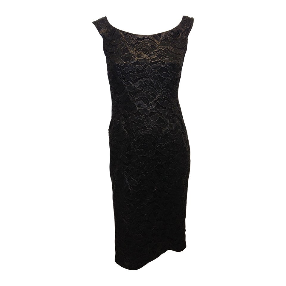 Gucci Black Lace Sheath Dress