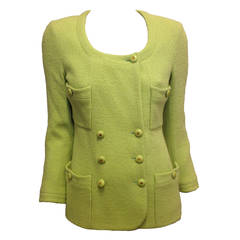 Chanel Bright Green Tweed Jacket