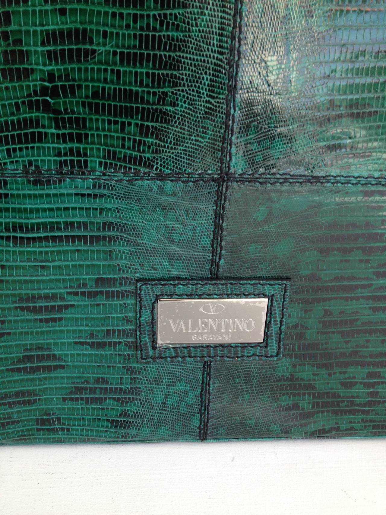 Women's Valentino Emerald Green Lizard Handbag