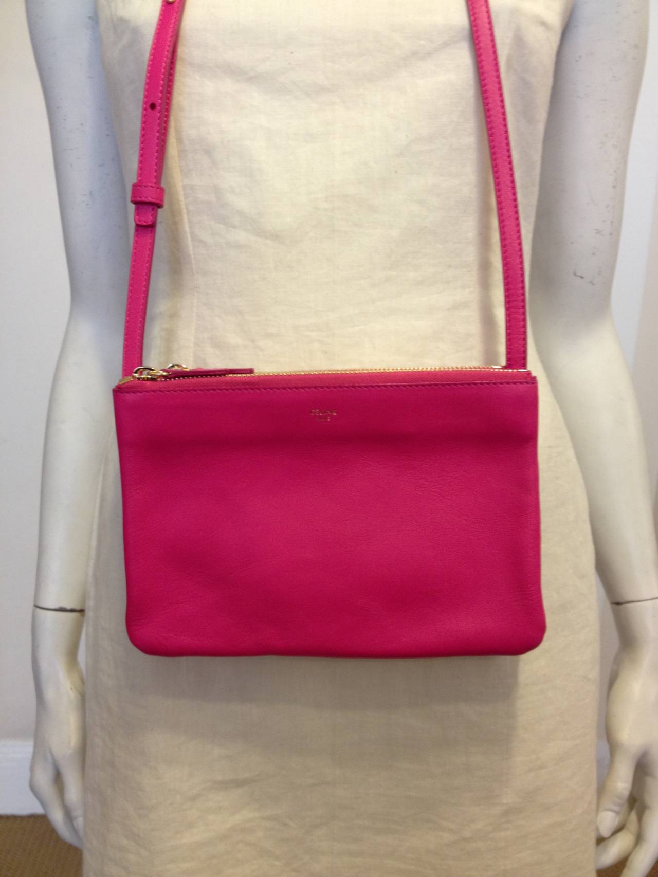 Celine Hot Pink Trio Clutch at 1stdibs  