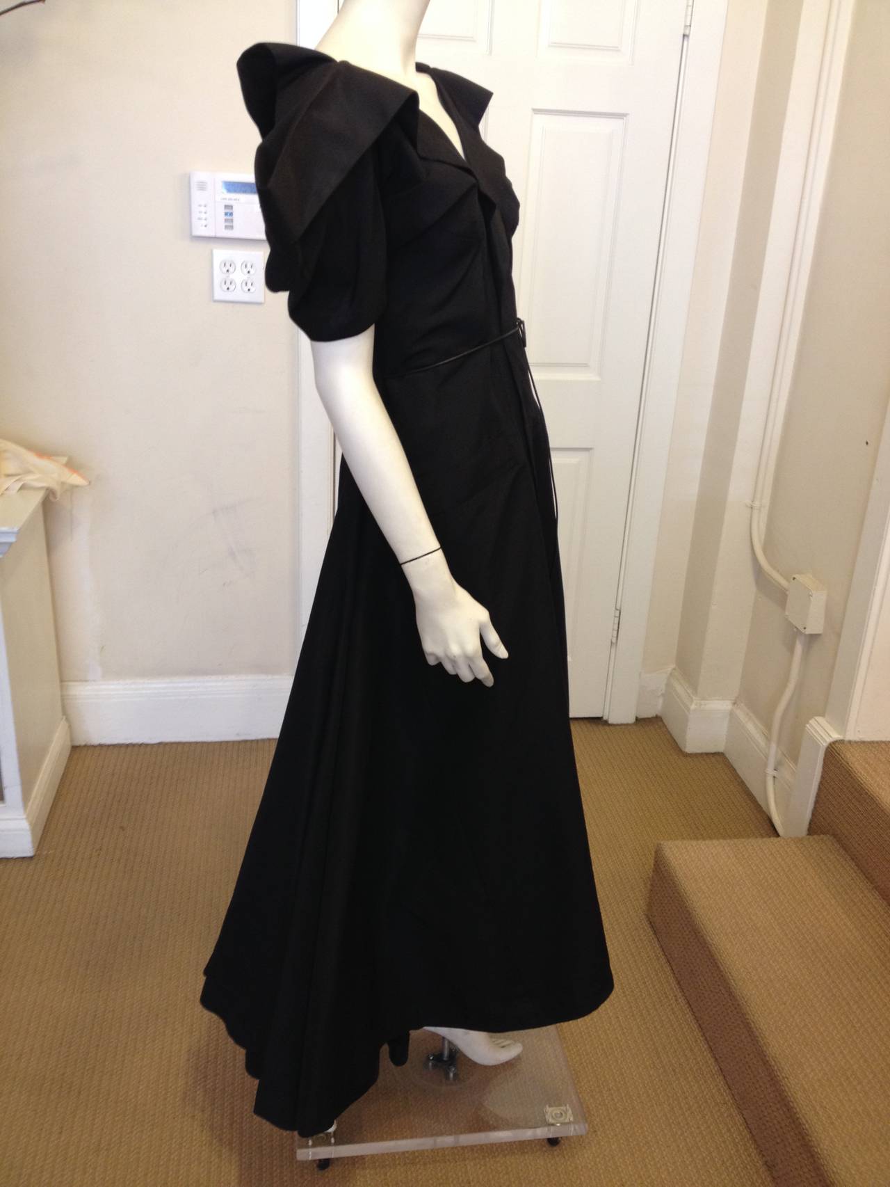 Yohji Yamamoto Black Winged Gown In Excellent Condition In San Francisco, CA