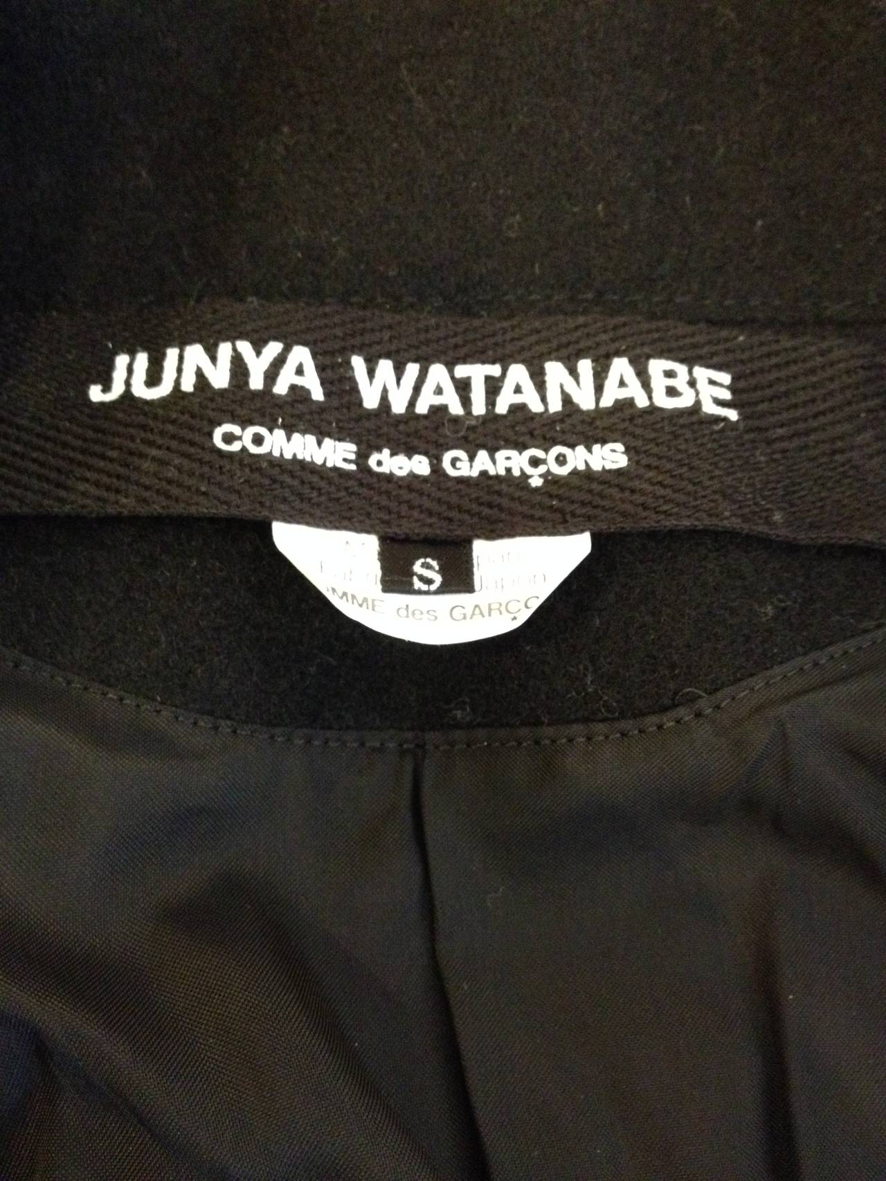 Women's Junya Watanabe Black Wool Peacoat