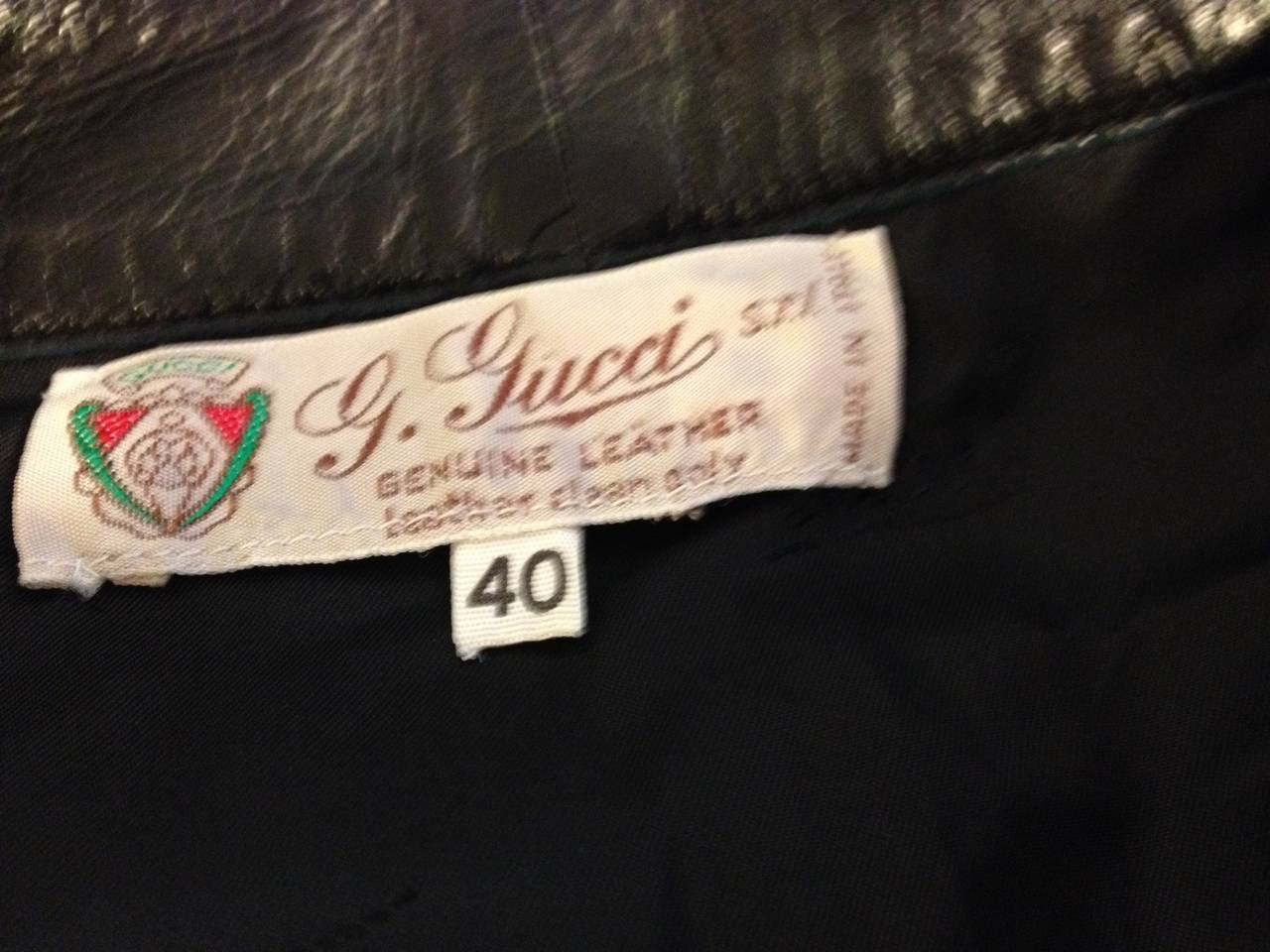 Women's Gucci Black Leather Vintage Skirt