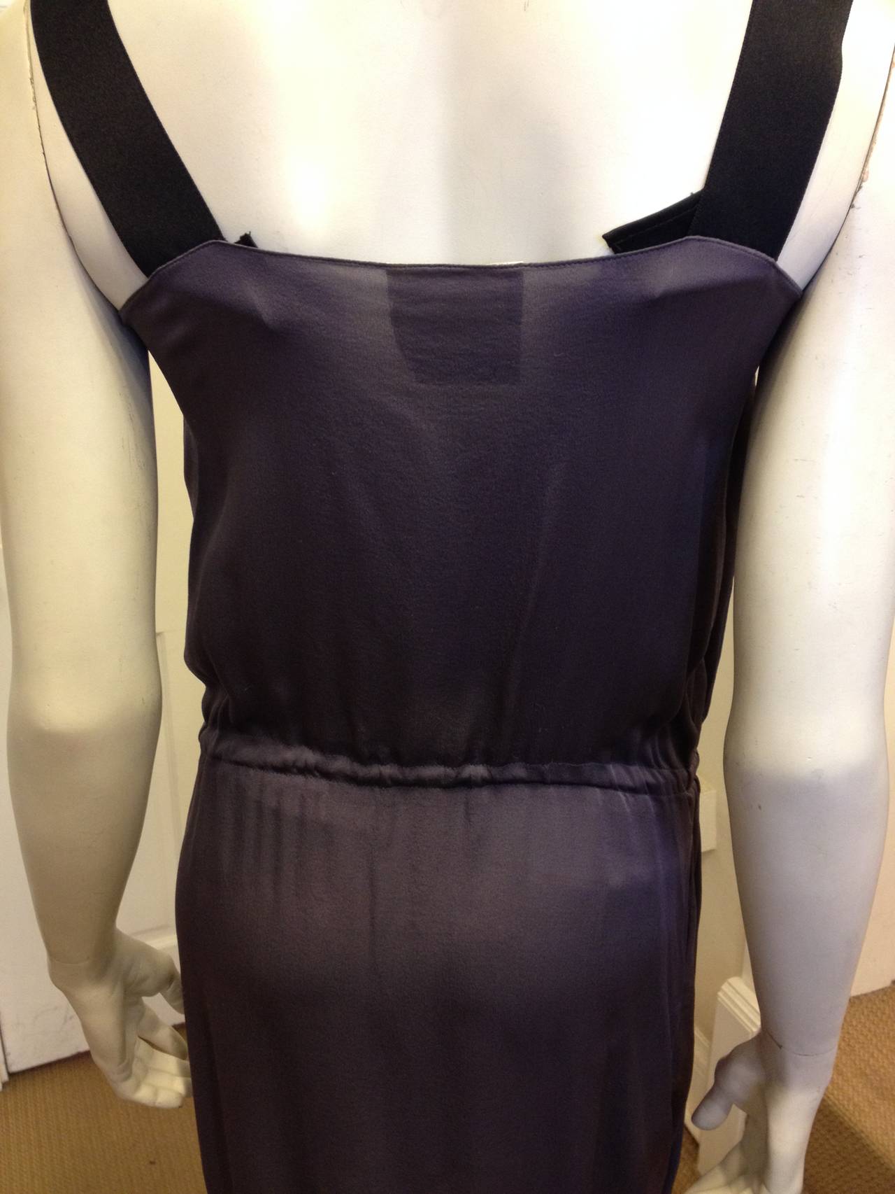 Lanvin Dark Lavender Silk Draping Dress 1