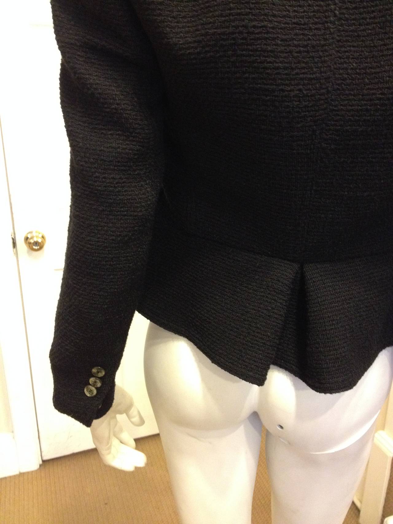 Women's Yves Saint Laurent Black Tweed Blazer