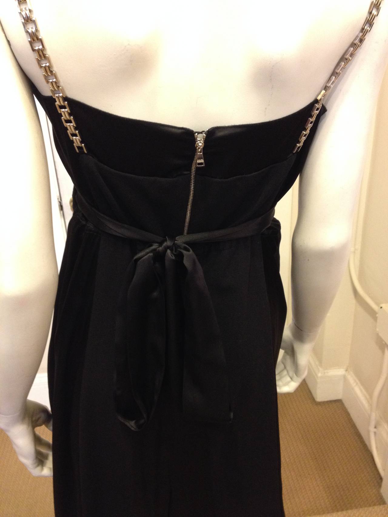 black dress silver straps