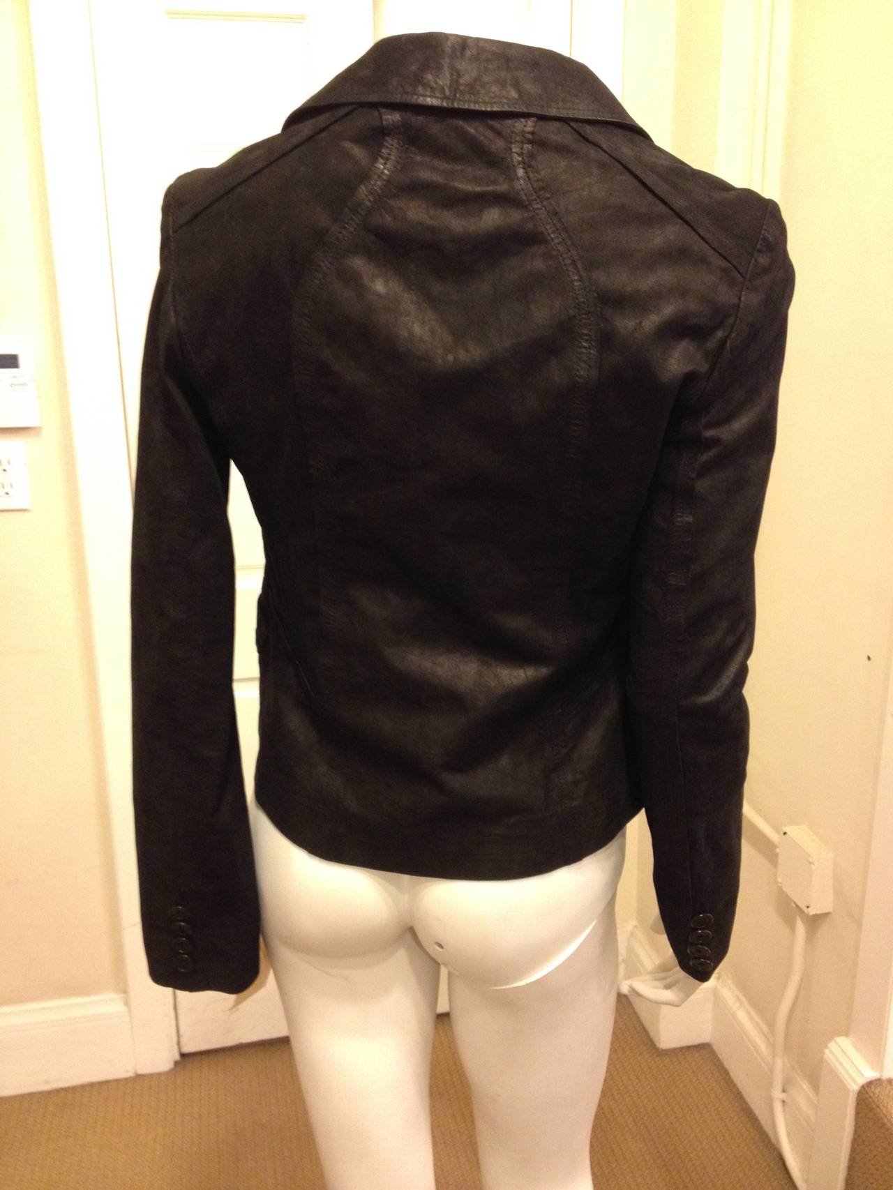 Proenza Schouler Black Leather Blazer In Excellent Condition In San Francisco, CA