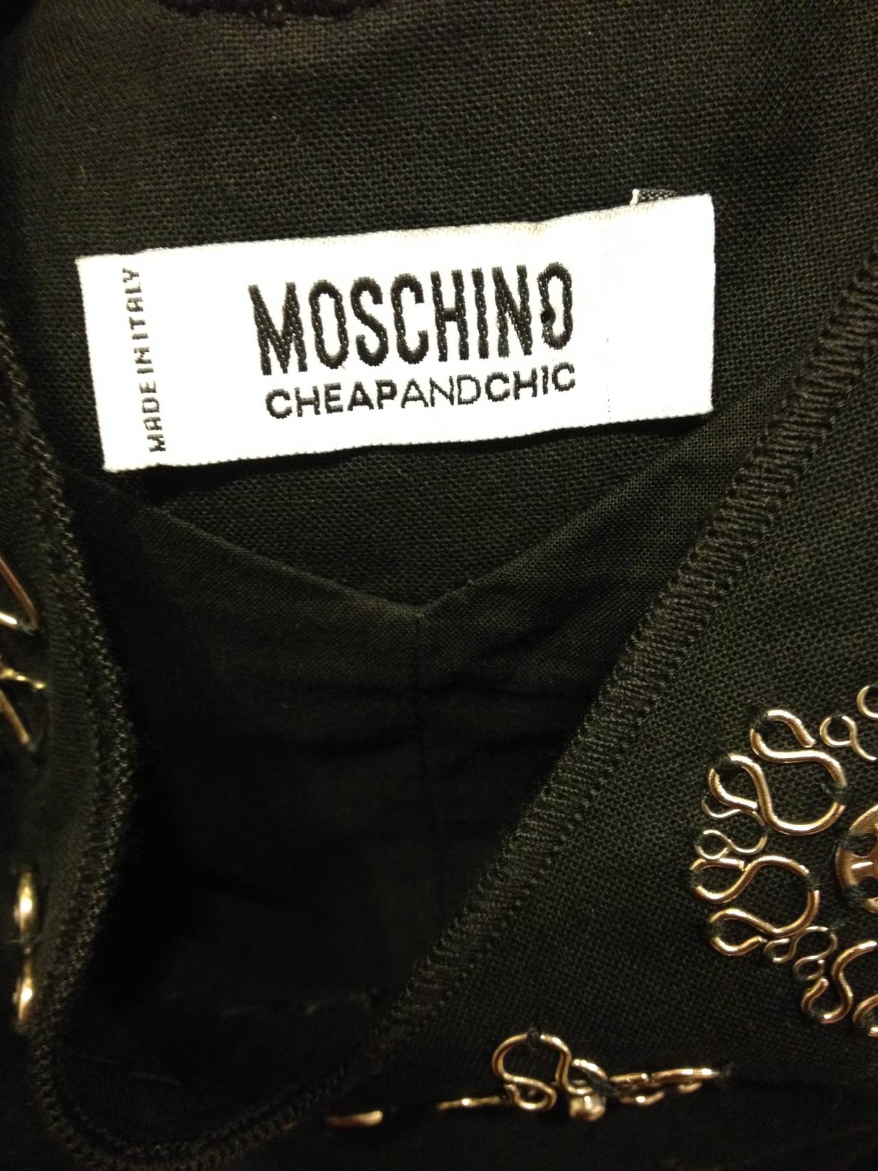 Moschino Cheap & Chic Black Dress with Silver Trim 1
