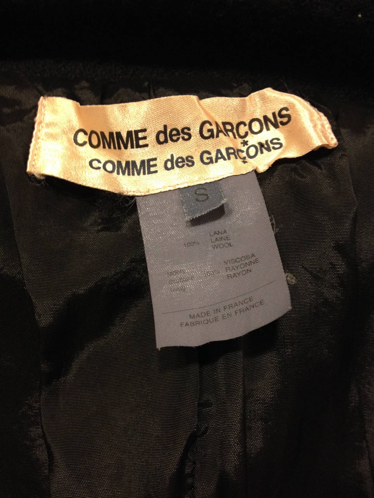 Comme des Garçons Black Tweed Jacket with Zipper 3