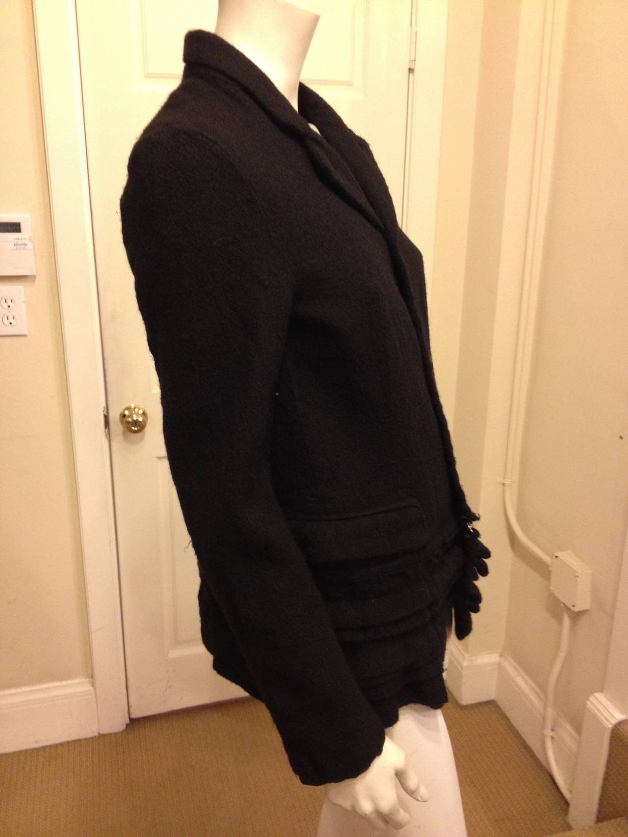 Comme des Garçons Black Tweed Jacket with Zipper In Excellent Condition In San Francisco, CA