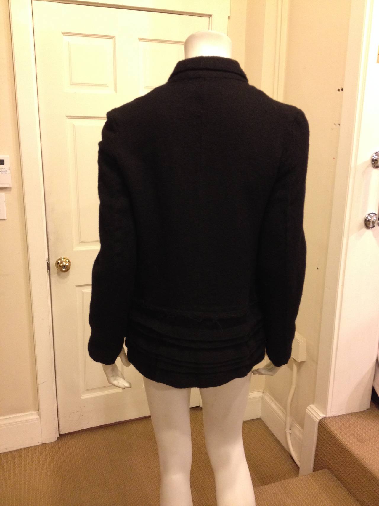 Women's Comme des Garçons Black Tweed Jacket with Zipper