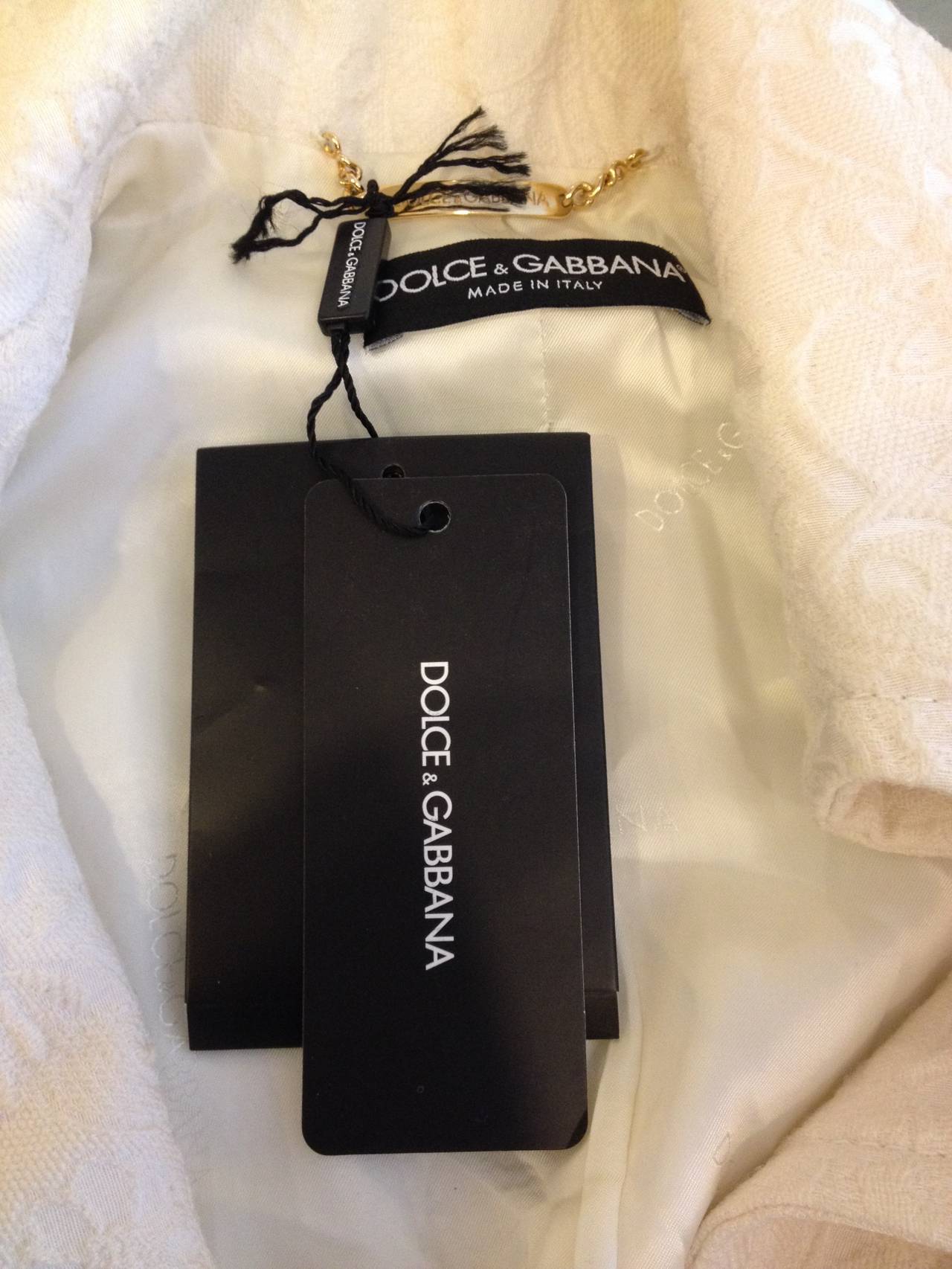 Dolce & Gabbana White Jacquard Jacket 2