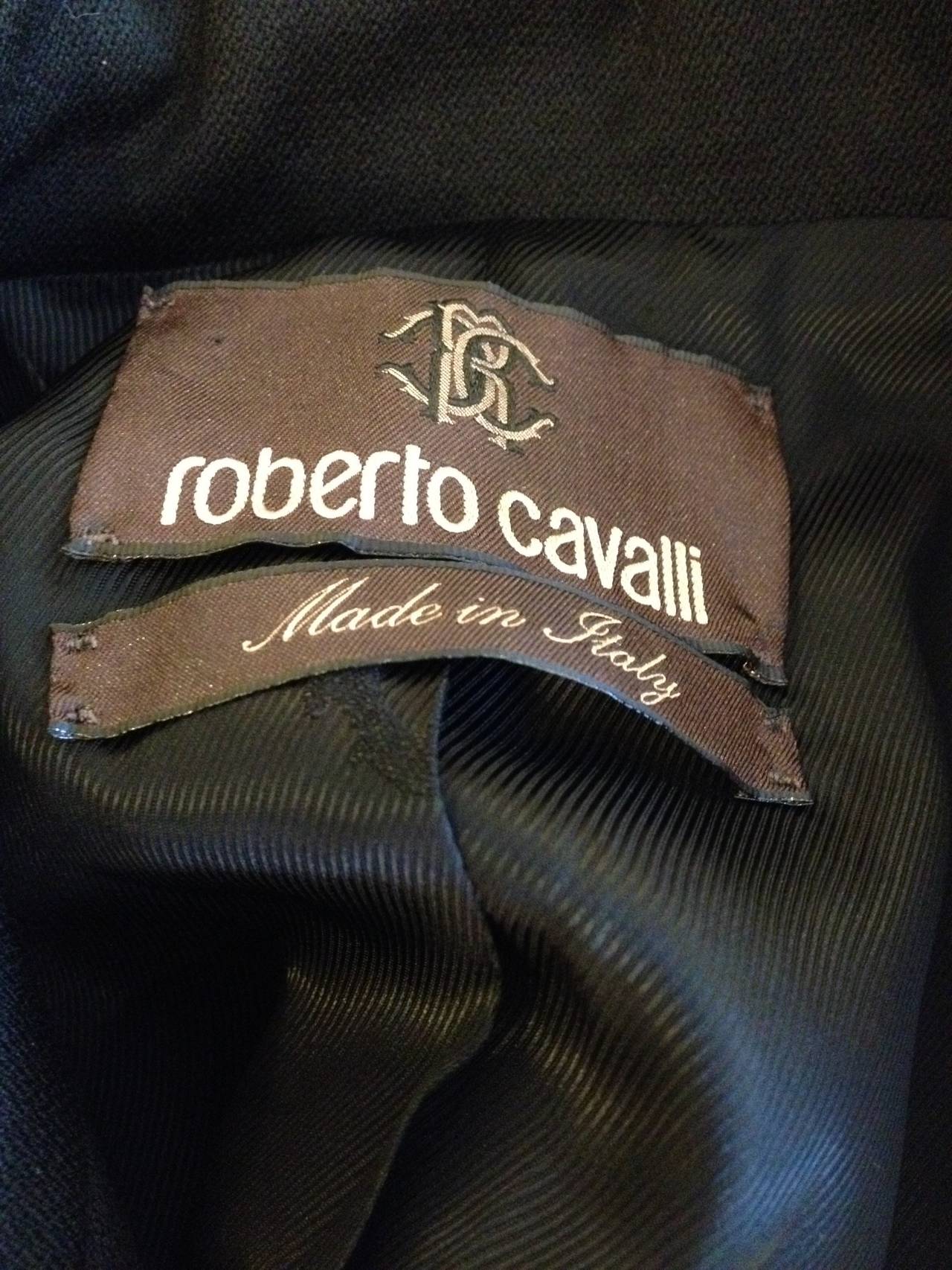 Roberto Cavalli Black Coat with Gold Studs 1