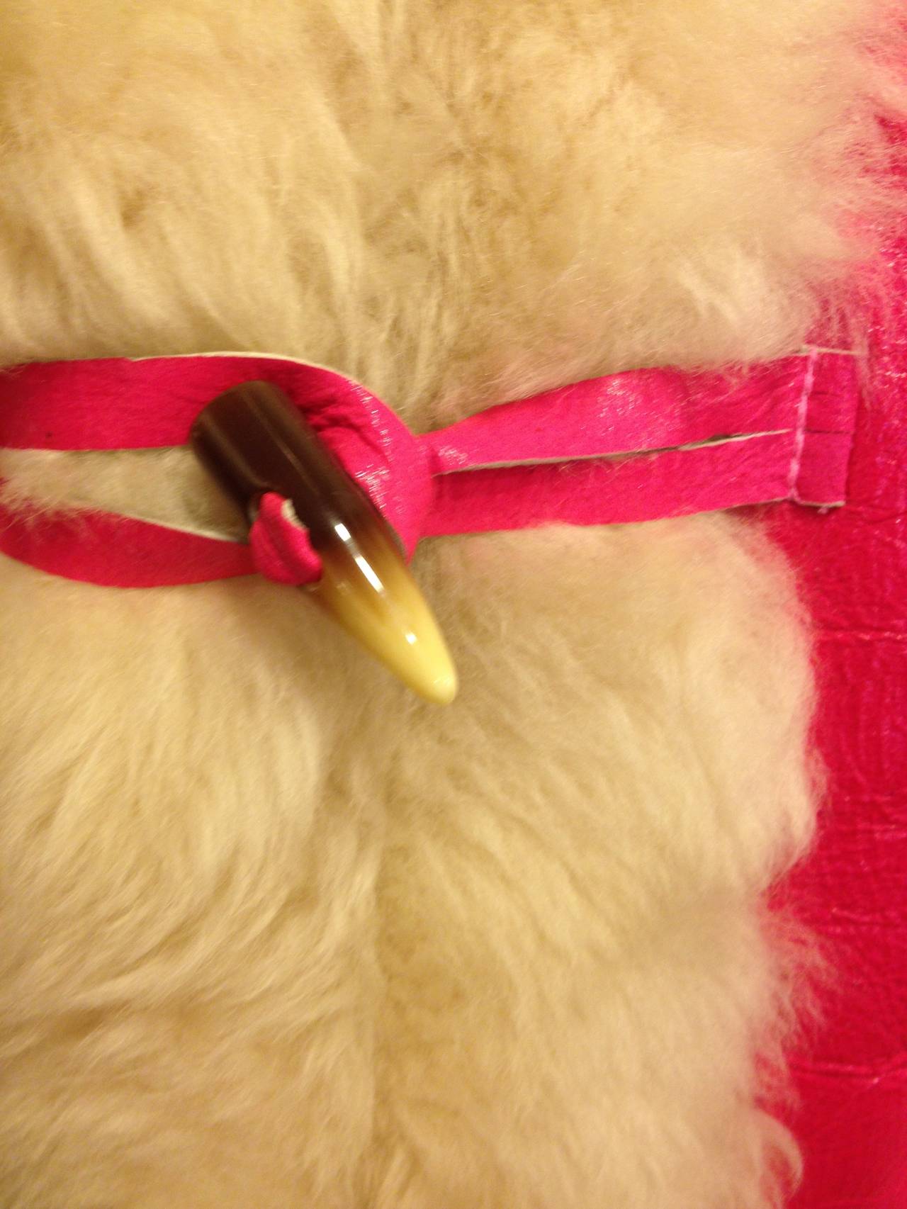Anna Sui Hot Pink Shearling Coat 2