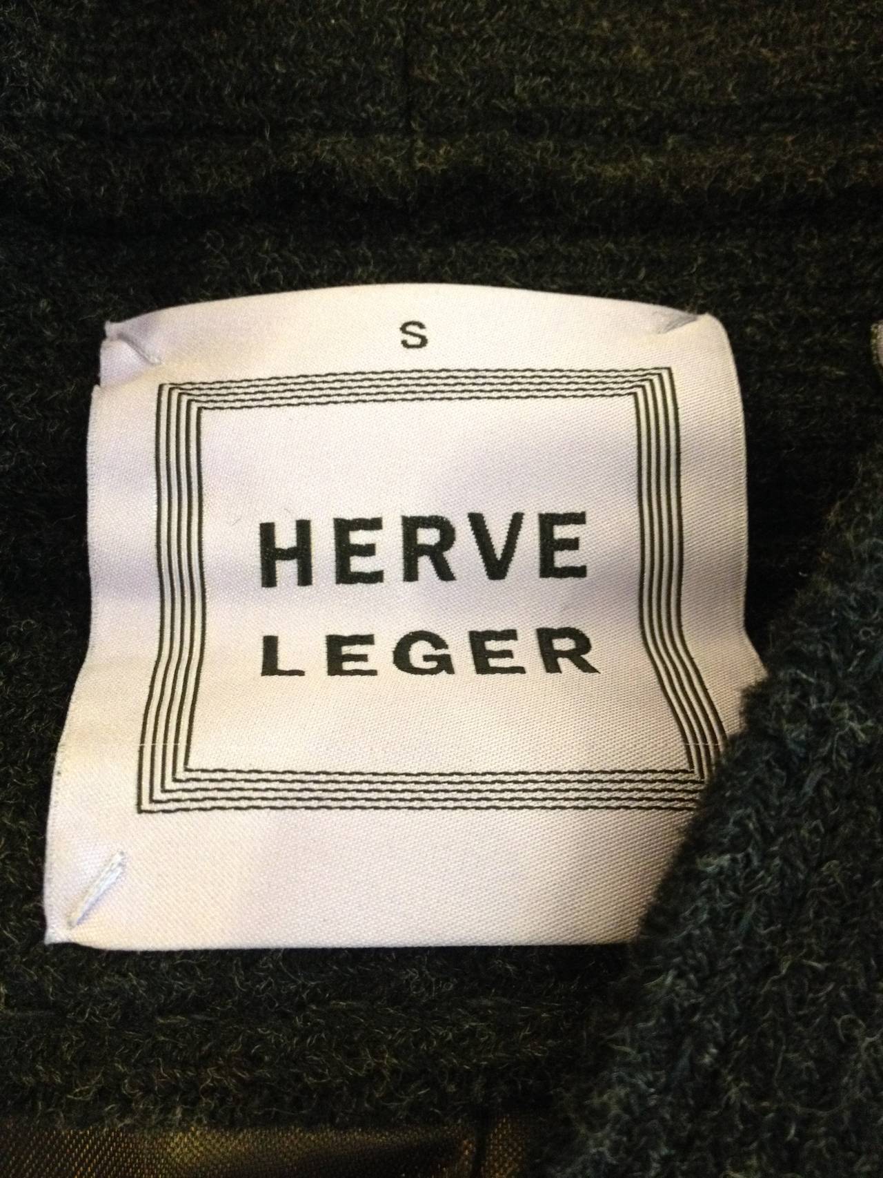 Women's Herve Leger Charcoal Grey Wool Coat