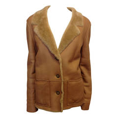 Chanel Caramel Brown Shearling Coat