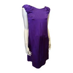Dolce & Gabbana Purple Silk Capsleeve Dress