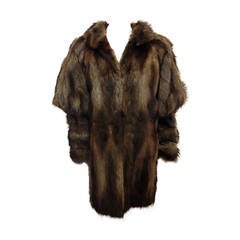 Fendi Brown Muskrat Fur Coat