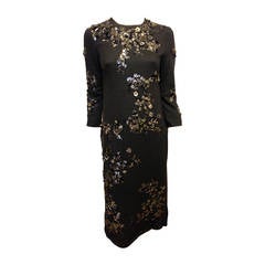 Lanvin Charcoal Grey Dress with Beading 12