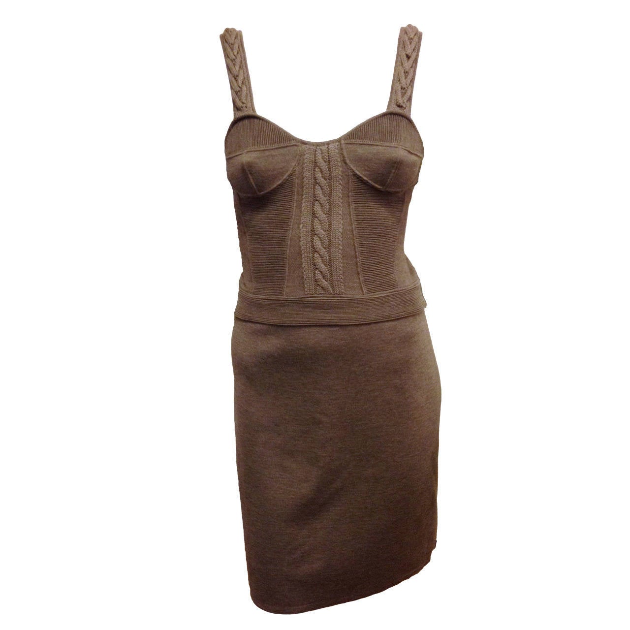 Proenza Schouler Mushroom Brown Knit Dress