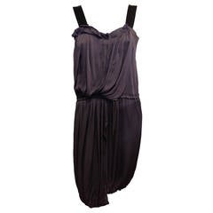 Lanvin Dark Lavender Silk Draping Dress